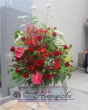 赤いスタンド花・・・｜「花市」　（滋賀県大津市の花キューピット加盟店 花屋）のブログ