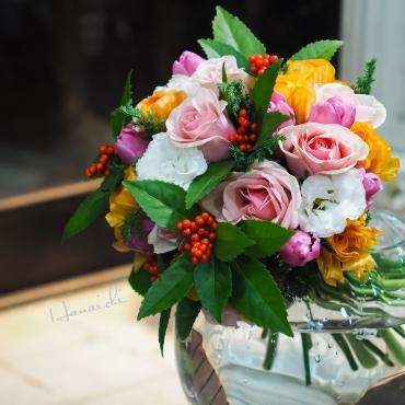 年末のお誕生日bouquet・・・｜「花市」　（滋賀県大津市の花キューピット加盟店 花屋）のブログ